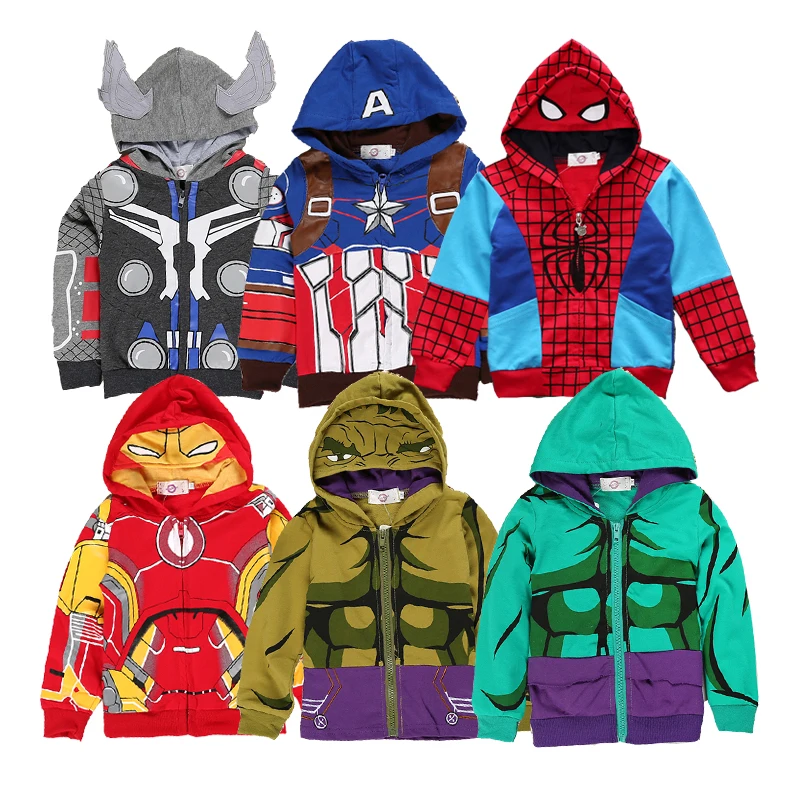 

High quality fall cartoon characters super baby boy kid coat jacket, Customized