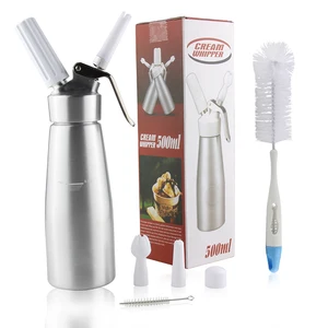 Image of 250ml/500ml/1000ml aluminum whipped cream dispenser / Aluminum cream whipper+three nozzles and one holder