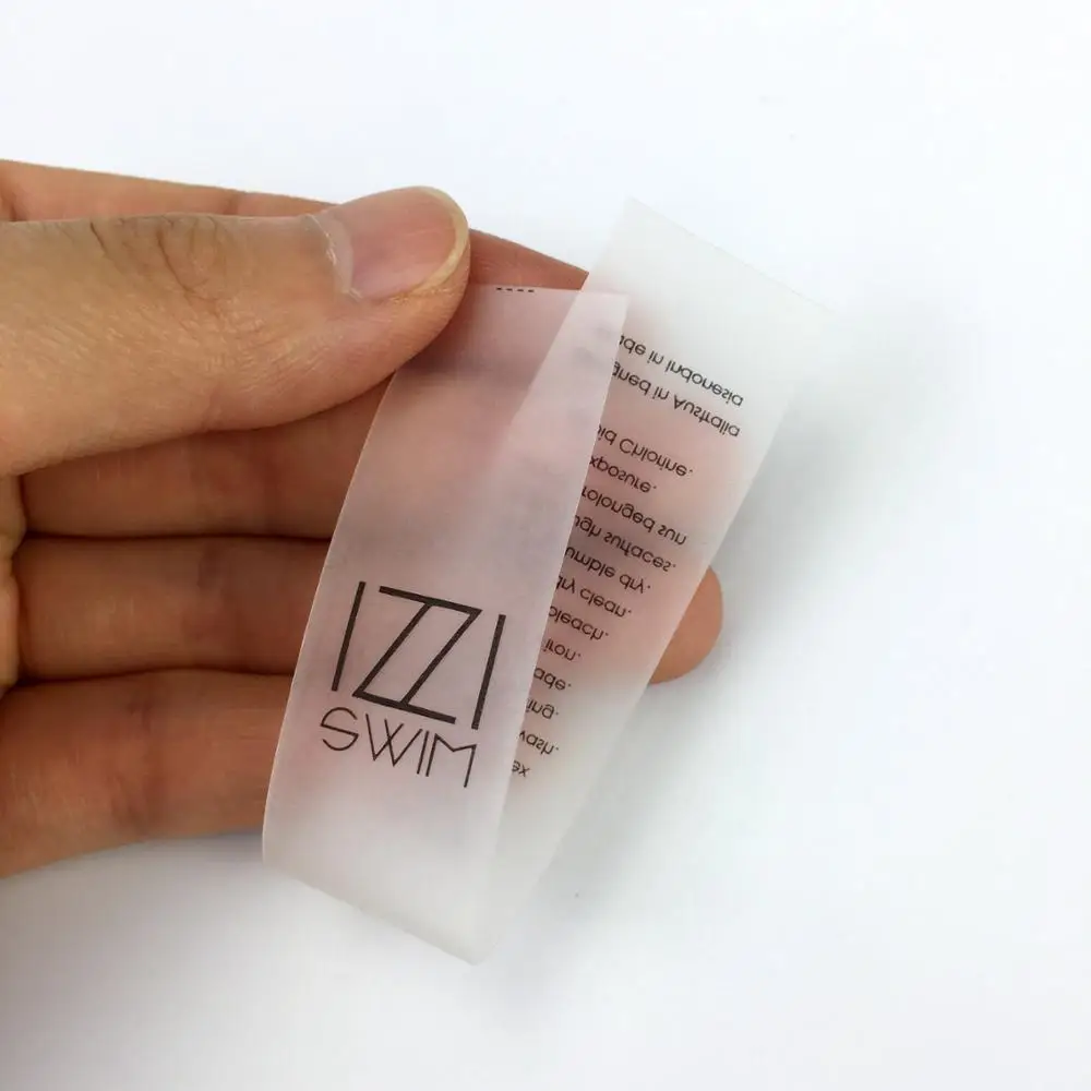 

eco-friendly TPU printed clear garment label /clothing TPU labels, Customized