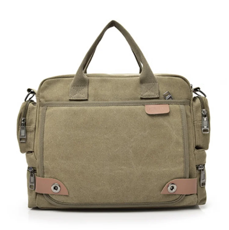 

Multi-Functional Canvas Men's Bag Single-Shoulder Bag Business Casual Portable Messenger Bag Men's Briefcase, Black,gray,khaki,light brown