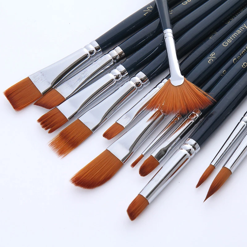 High Quality 12 Different Size Premium Paint Brushes Set For Artists ...