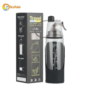 Image of 2019 Amazon portable 2 in 1 pet dog water bottles traveling pets drinking water bottle
