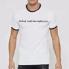 MS-2590 White Casual T Shirt Ringer T-shirt Printed Tee Wholesale