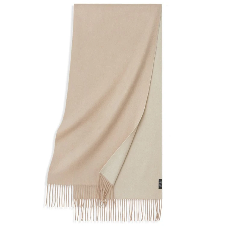 Factory Wholesale Fashion Two Face Two Tone Long Tassel Warm Winter Pure Mongolian Pashmina 100% Cashmere Scarf