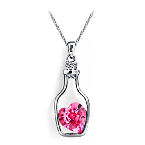 

Wander wishing bottles necklace Heart-shaped crystal necklace, N/a