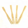 9cm mini disposable bamboo fruit fork