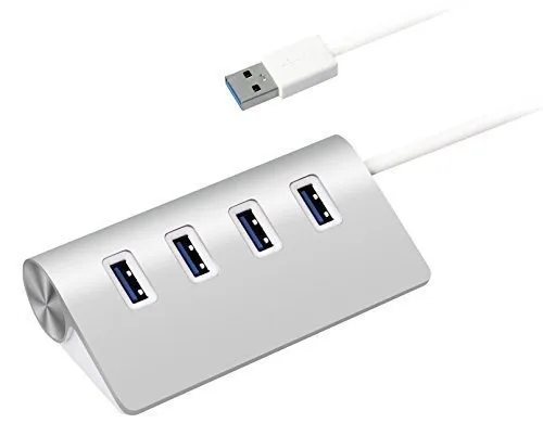 USB 3.0 Premium 4 Port Aluminum USB Hub with 1.5-Foot(48CM) Shielded Cable for PC