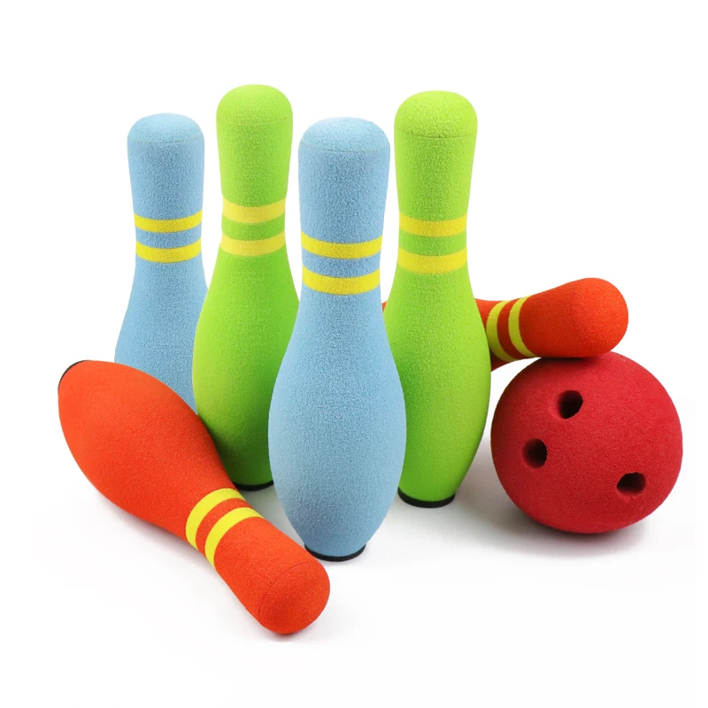 Mini Bowling Set Mainan Busa Nbr Bola Bowling untuk Kidsports 6/10 Pin Bowl...