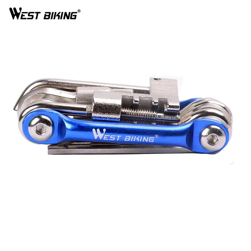 

WEST BIKING Tire Tatch Wrench Repair Cycling Maintenance Multifuncional Tools Sets Bike Multi Portable Bike Repair Tool Set, Blue/gold/black/red