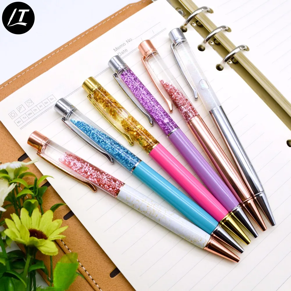 Hot Selling Liquid Floating Metal Ball Pen With Custom Glitter - Buy ...