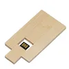 Promotional gift customized laser engraving logo slim wooden credit card shape disk on key