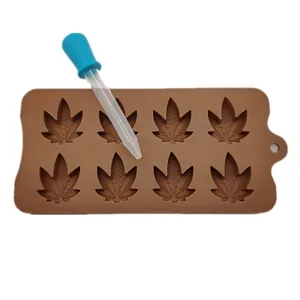 Image of Benhaida Silicone 3D Leaf Gummy Candy Molds Chocolate Soap Molds