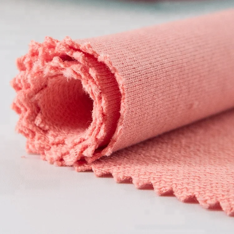 Solid 100 Cotton Loop Back Terry Knit Cloth Fabric For Casual Garment