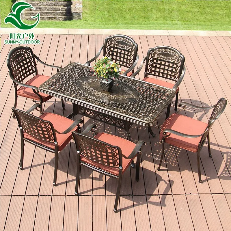 Metal Dining Table Set Garden Patio Furniture Aluminium Chair - Buy