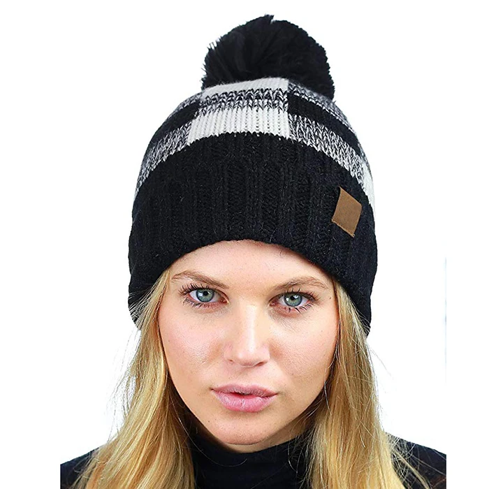 Soft Stretch Pom Pom Fuzzy Lined 