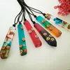 2017 YIWU Creative resin pendant wooden sweater chain necklace fashion design accessories plastic chain necklace Jewelry
