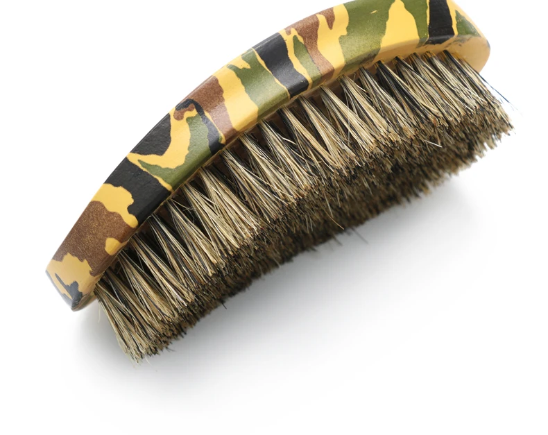 
Top Selling Military Green Color 360 Curve Military Green Curve Wave Beard Boar Brush 