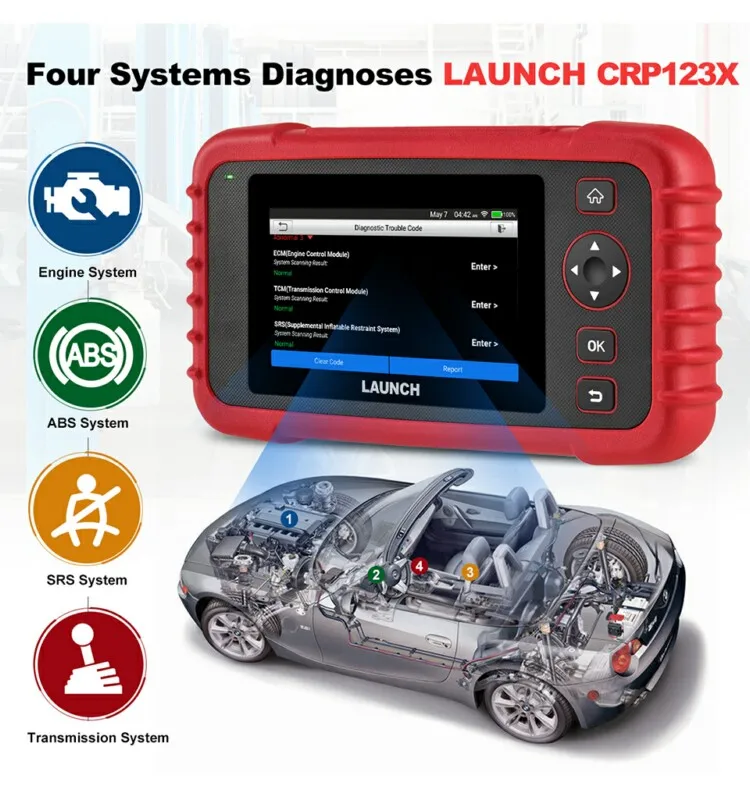 LAUNCH CRP123X OBD2 car scanner diagnostic tool Automotive Code Reader for Engine Transmission ABS SRS Diagnostics