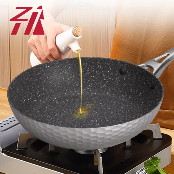 

High Quality Pressed Aluminum Non-stick die casting deep Frying Pan types