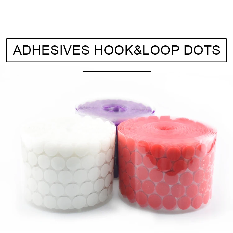 20mm Diameter Adhesive Hook And Loop Dots Sticky Back Heavy Duty Self