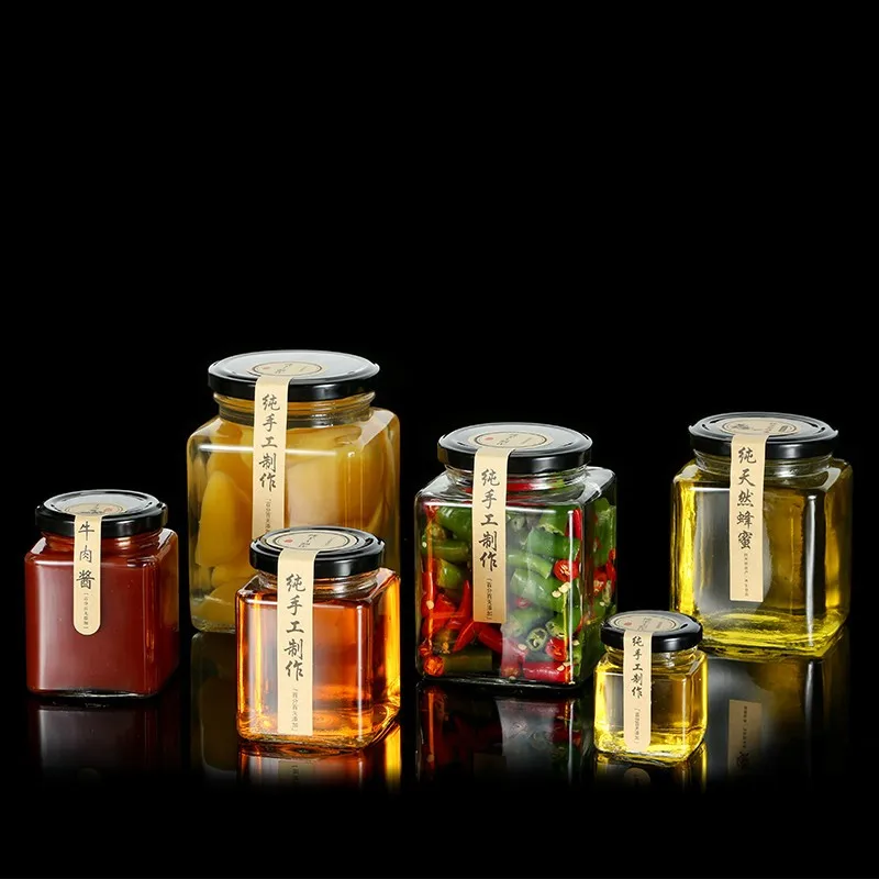 New Design Clear Glass 250ml 500ml Tomato Sauce Jars Chili Sauce Jar