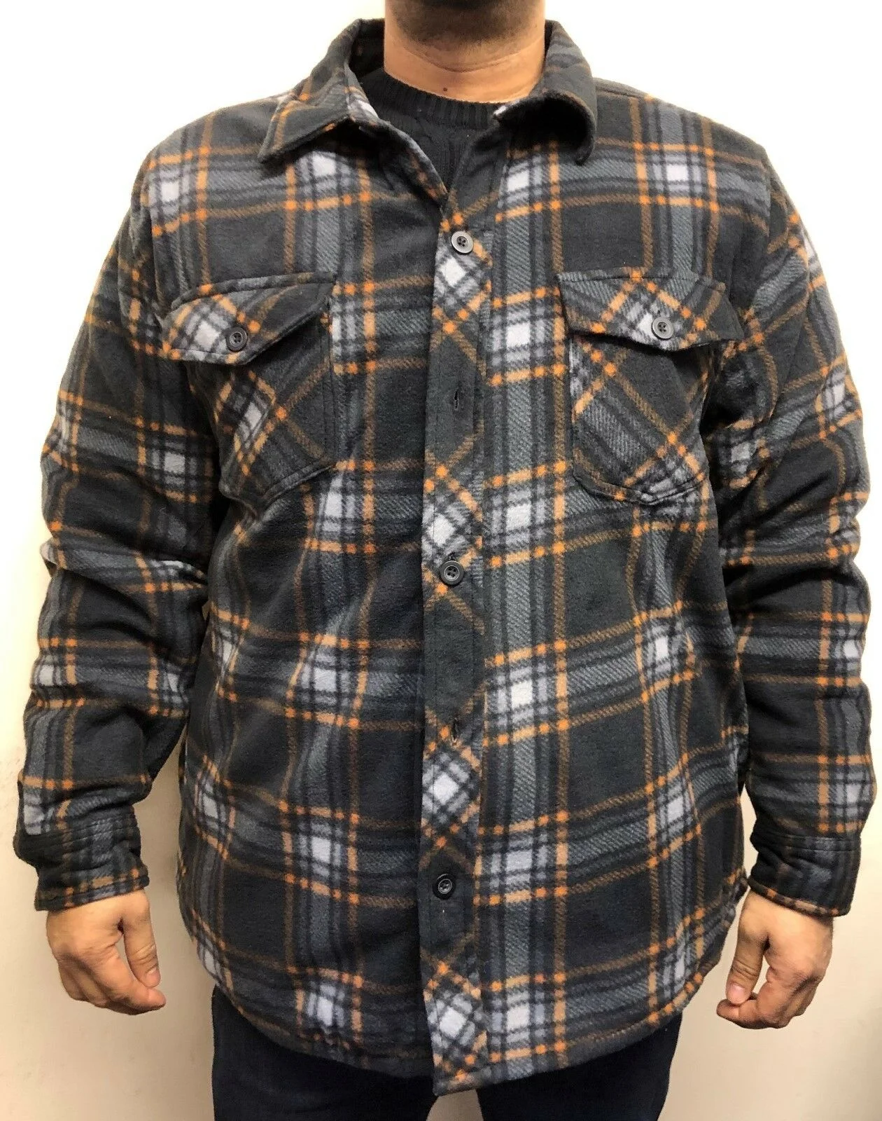 New Mens Lumberjack Fleece Check Casual Warm Work Shirts Brushed Tops Size M-3XL 