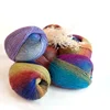 Yarncrafts Wholesale Elegant Natural 3.6NM 100% Lamb Wool Multi Colored Self Striping Variegated Yarn