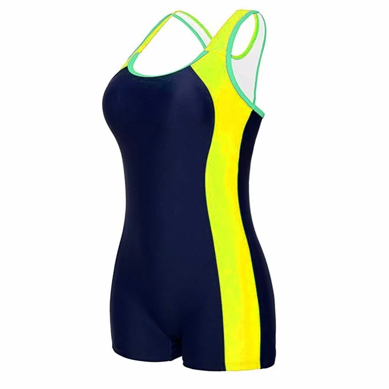 Young Women One Piece Sporty Swimwear Girl Tight Fit Swimsuit Aquatic