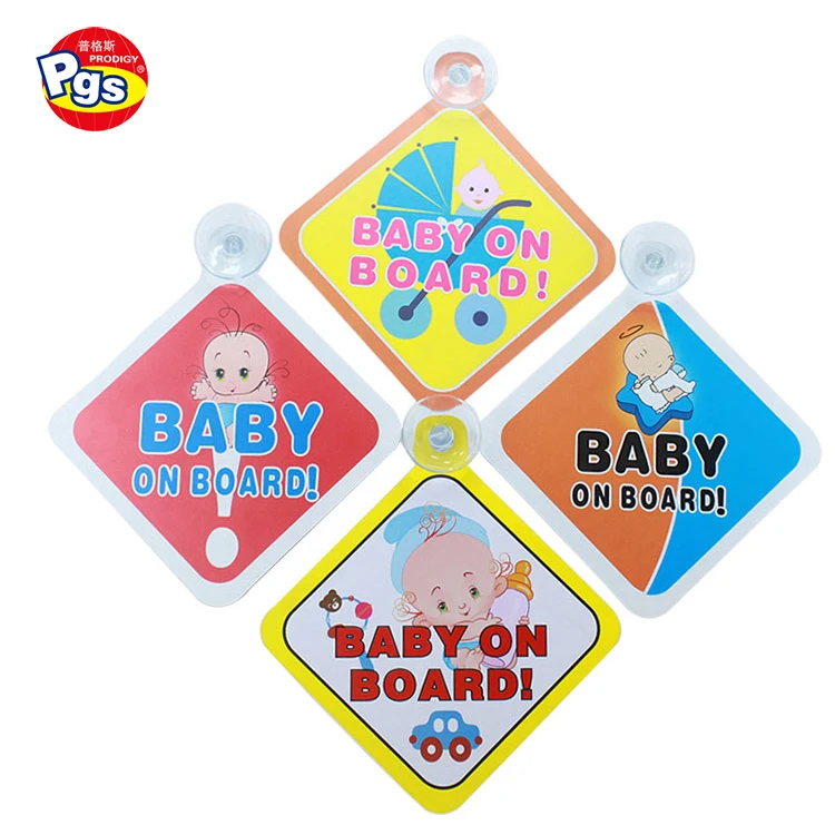 2 x Safety Caution Sign Durable Sucker Sticker Baby On Board Lovely Car Sticker 