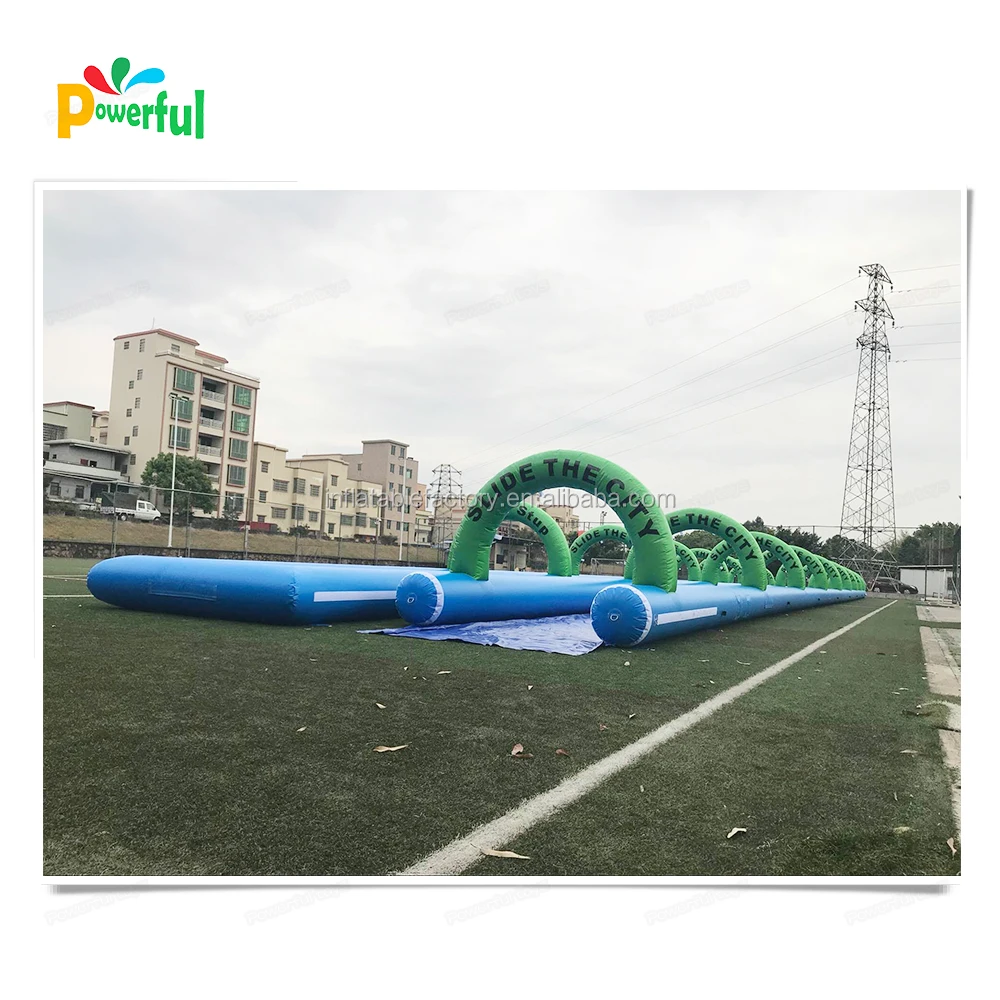 commercial used giant inflatable slide the city,inflatable water slide,1000ft inflatable slip n slide