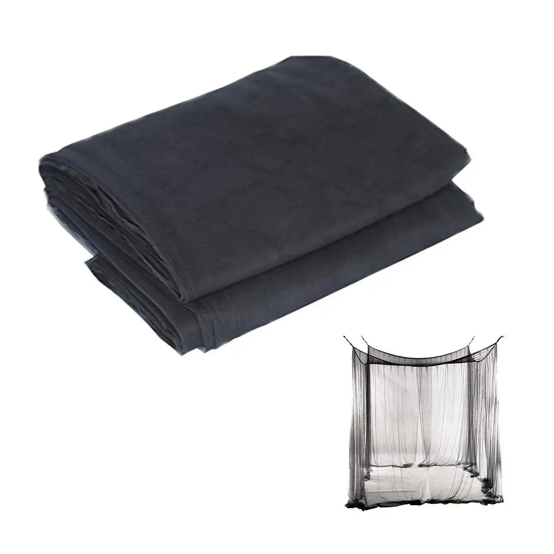 Ecover Mosquito Net DIY Fabric Insect Pest Barrier Netting Curtains Home/Travel/Camping, 60" x 66", Black