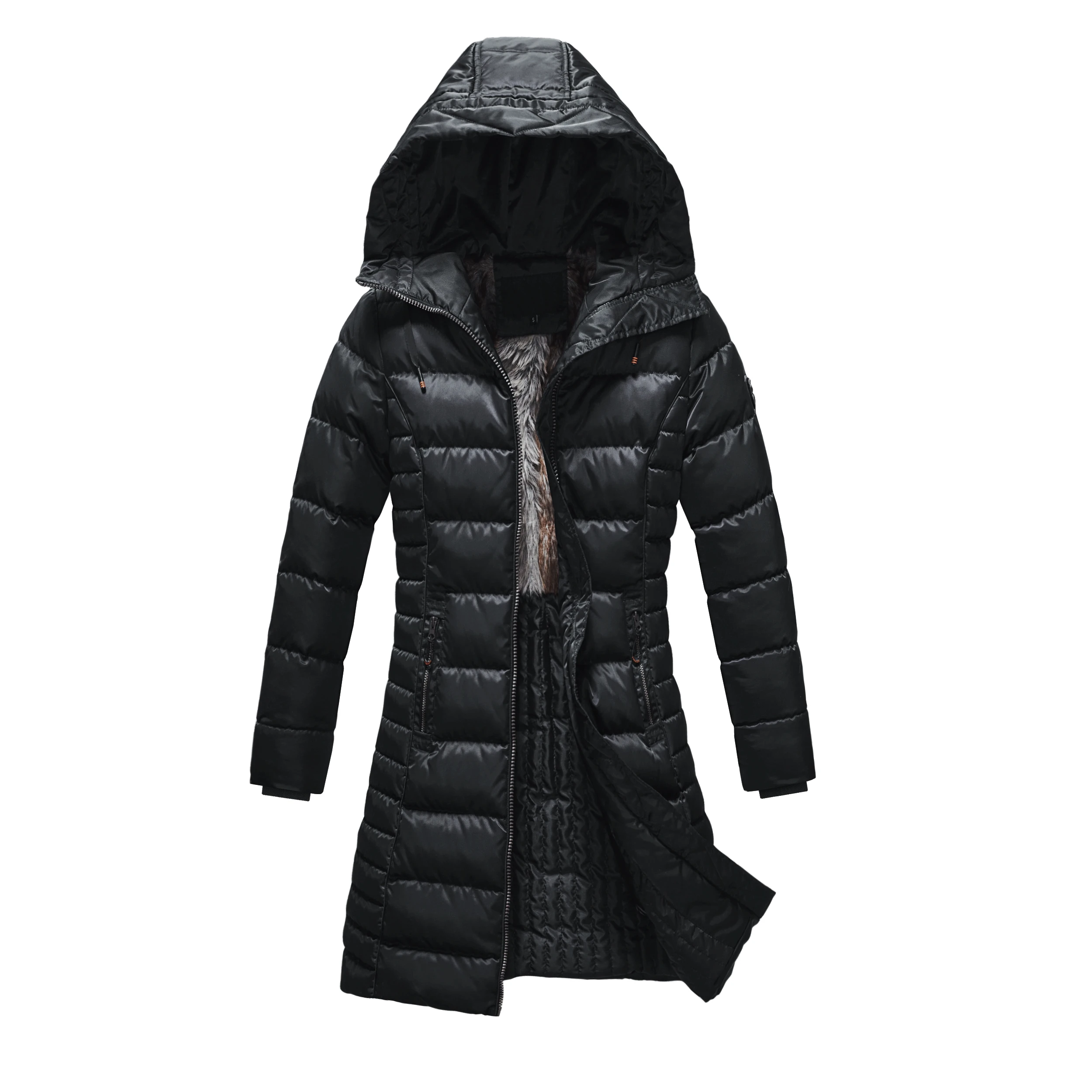 Wholesale Newest Winter Fashion Warm Custom Long Women Hooded long padding Jacket
