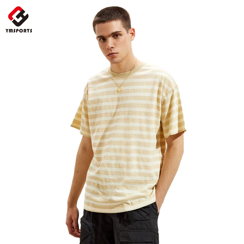 

Custom T Shirts Heavy Cotton Oversize Top Stripe Stitched Men Tee striped t shirt for men, Custom color