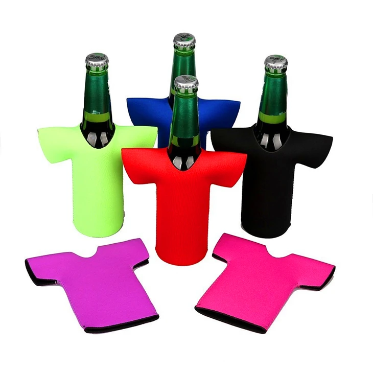330ml Collapsible Neoprene T Shirt Shaped Beer Bottle Jacket Cooler