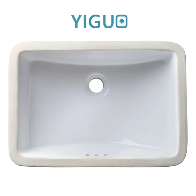 
White colour US design, without faucet feature and rectangle undermount installation type wash basin 2254(1812) 