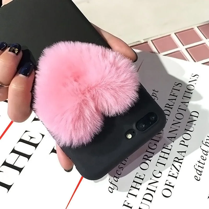 

Cute and Fashion 3D Furry Love heart cute Phone Case For iphone X / XR / XS / XS MAX/ OTHER,Fashion Soft TPU Back Cover