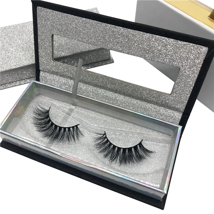 

2019 KSlashes High Quality Soft Private Label Real 100% Handmade 3D Mink Fur Eyelash, Black