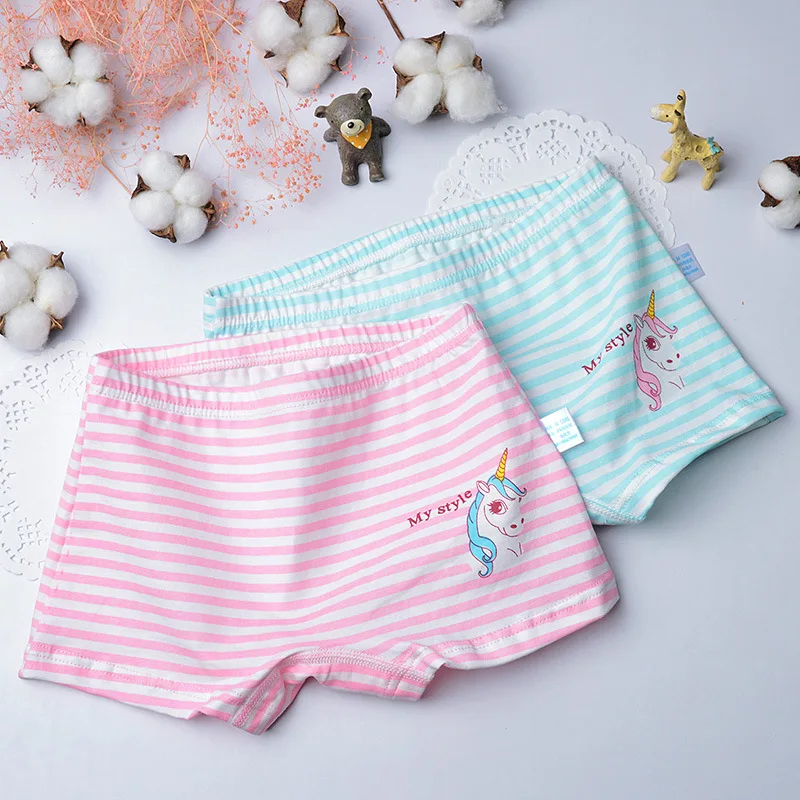 

Factory Price Child Boxer Briefs Unicorn Cartoon Cute Girls Underwear Kids, Pink;blue