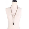Free sample European and American women necklaces boho tribal vintage turquoise bead tirple strand multi layer bead necklace