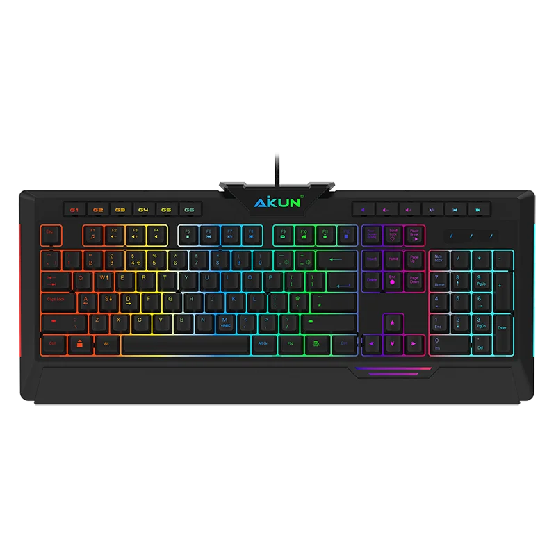 

GX900 Gaming Keyboard Semi Mechanical Backlight RGB + PROGRAMMABLE MACRO 6 G-KEYS Keytop Switches Structure,, Black