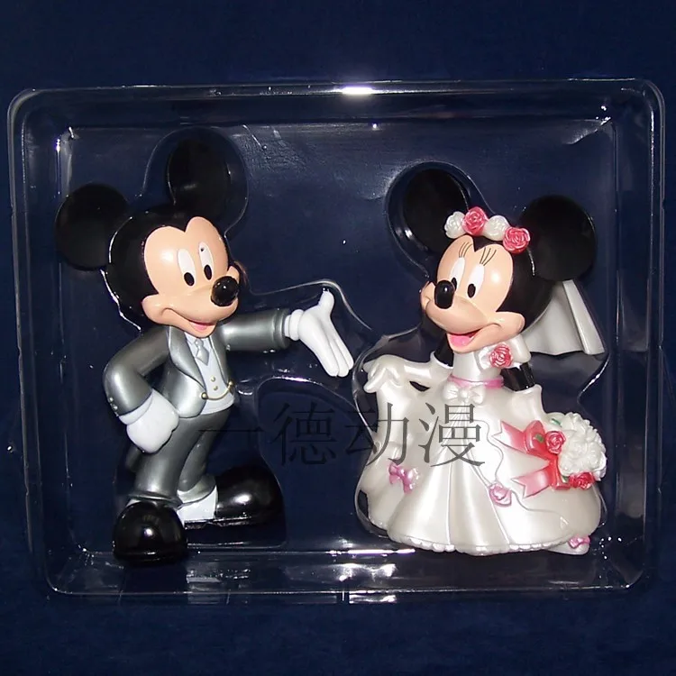 Anime Cartoon mickey and minnie mouse wedding pvc action figure toys 2pcs set children s toys