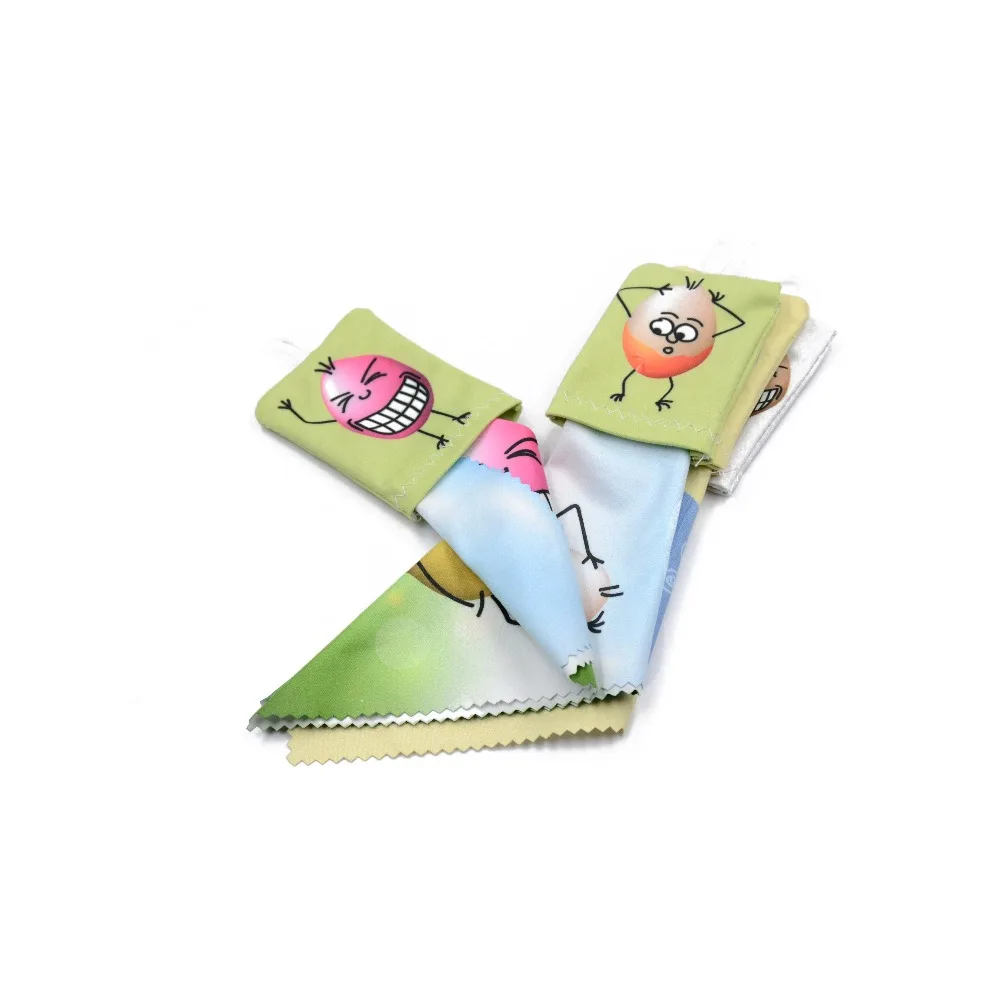 

Modern design wiping keychain cloth for eyeglasses, White