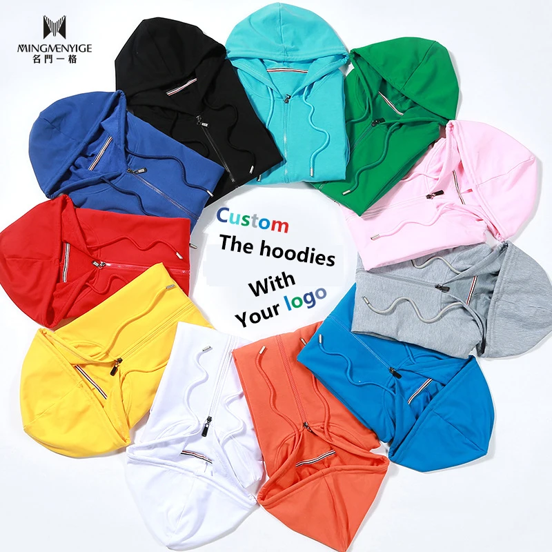 
wholesale zip up hoodies with zipper,high quality custom full zip up hoodie  (62138798479)