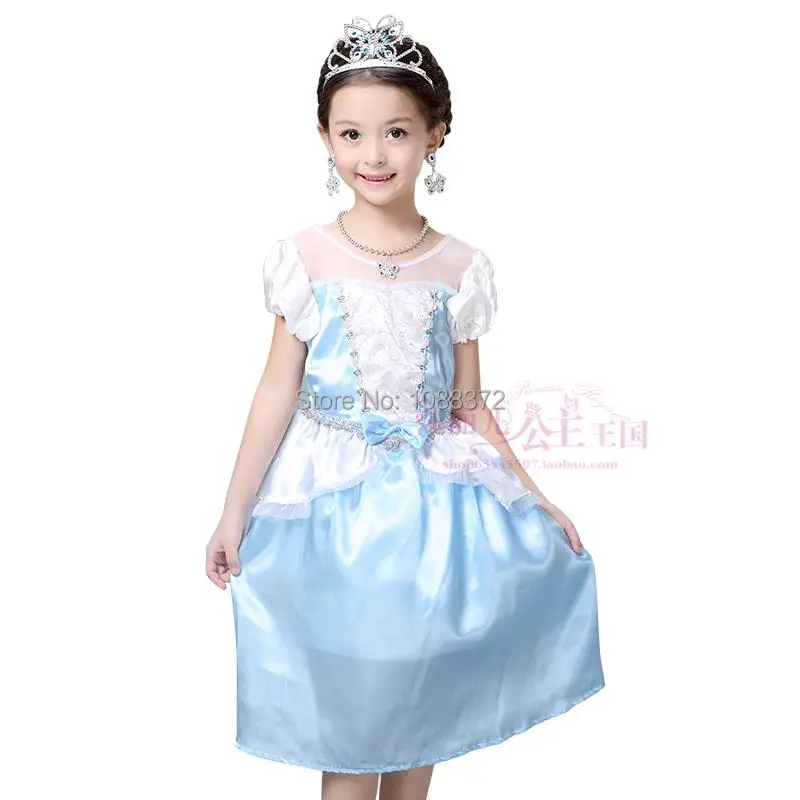 New 2016 Girls Cinderella Princess font b Dress b font Kids Girl Movie cosplay costume custom