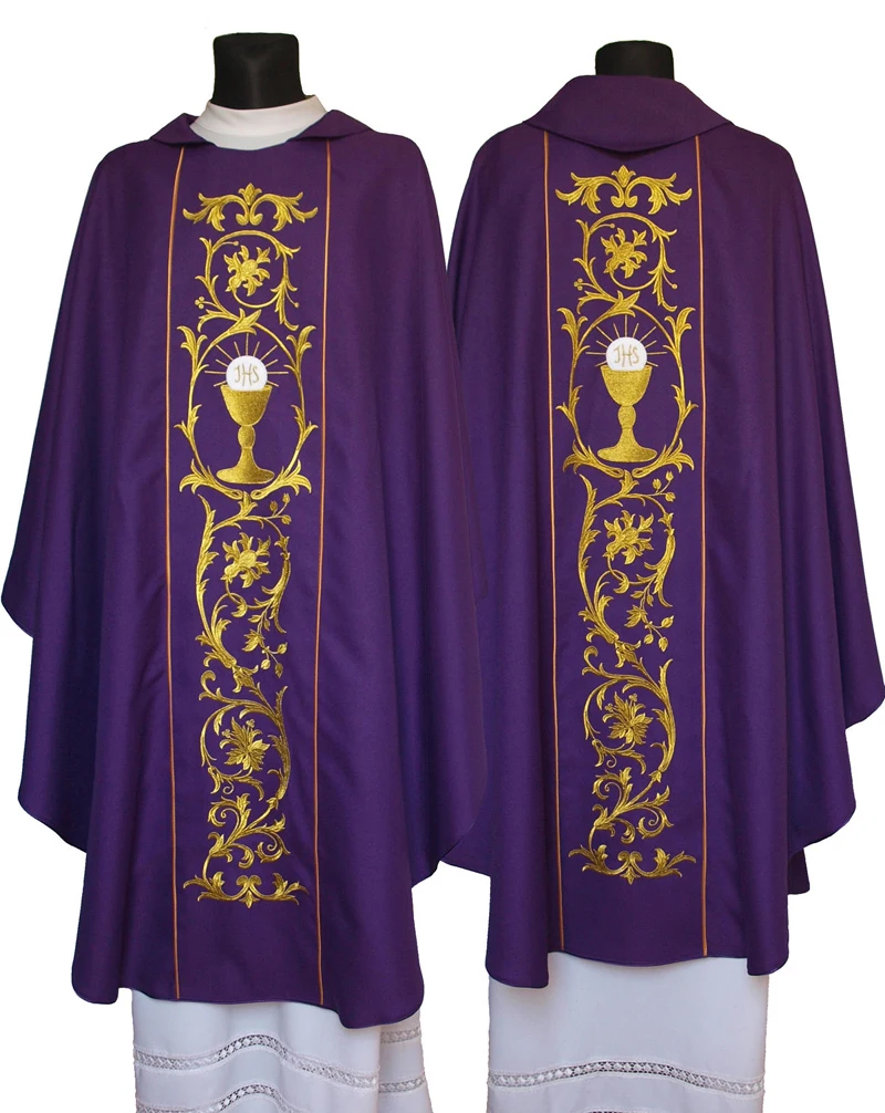 Red Priest Chasuble - Embroidered Catholic Vestments