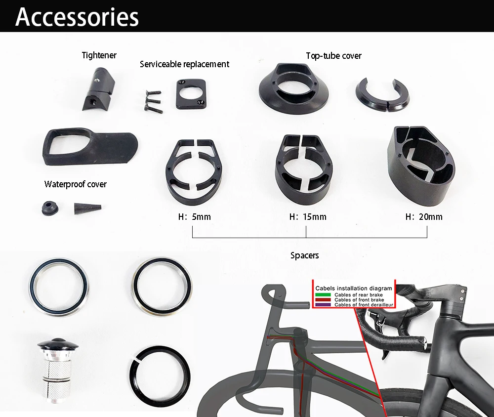 2019 Full Hidden Cables & Ultralight Carbon Road Bike Frame With