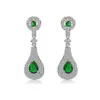 LZESHINE Female Gold Plated Emerald Teardrop Bridal Fancy Water Drop Earrings