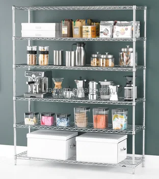 Adjustable 6 Tiers Heavy Duty Kitchenwhare Pantry Shelving Nsf