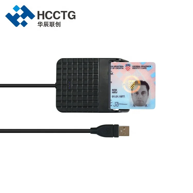 Metal Bracket USB 2.0 Credit Chip Card National ID Card Reader For Computer DCR33