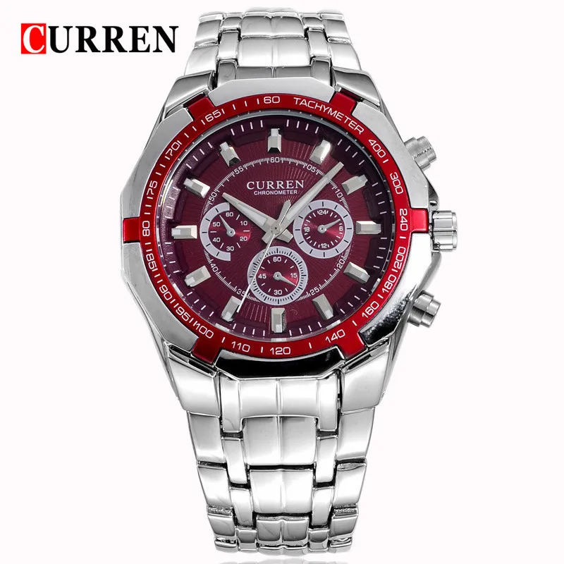 

CURREN 8084 Mens Business Watches Original Brand Full Steel Wrist Watches Big Eight Corners Face Japan Movement Quartz